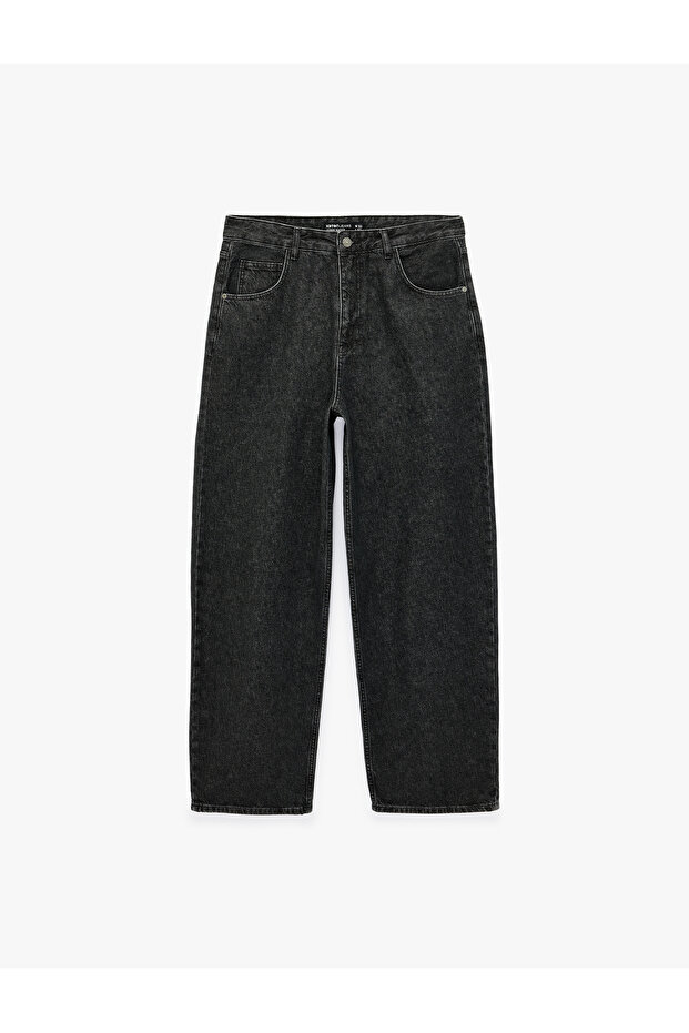 Comfortable Fit Cotton Super Baggy Jean Pants with Pockets