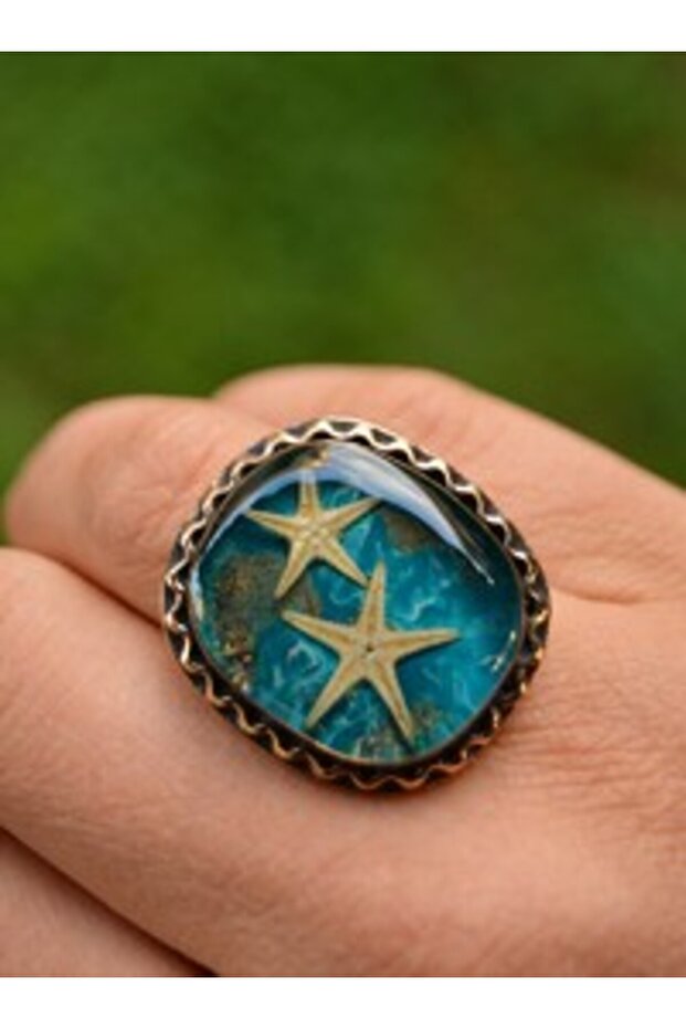 Starfish Handmade Ring - Blue -