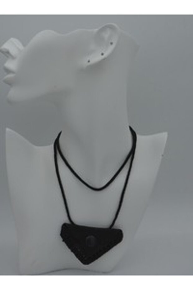 Genuine leather covered cevşen - black -