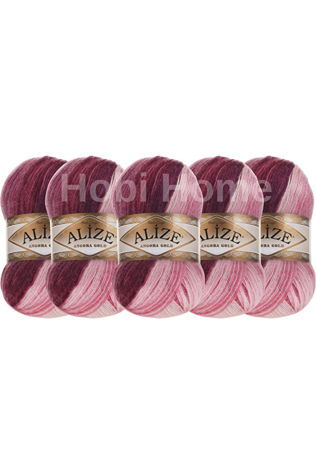 Angora Gold Batik Hand Knitting Yarn 5 Pack 500 Gr - Color 1895