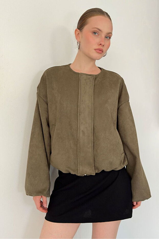 Women's Suede Front-Patch Jacket