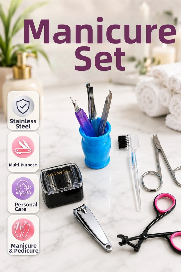 Stainless Steel Manicure and Pedicure Set – Multi-Purpose Personal Care Kit