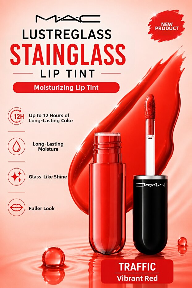 Lustreglass Stainglass Lip Tint - 12 Hour Lasting Glass-Luster Moisturizing Lip Tint