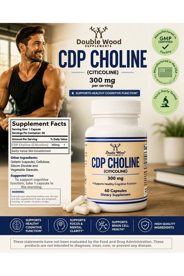 Double Wood Cdp Choline Levels Silycholine 60 Caps