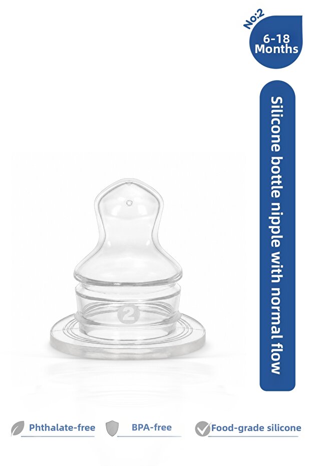 Palatal Silicone Baby Bottle Teat Normal Flow 6-18 Months