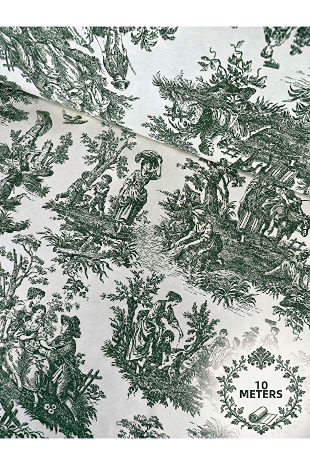 Panama Linen Width 180 cm French Country Pattern Duck Cloth Fabric Liquid Repellent