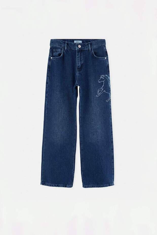 Dark Blue Boy's Denim Trousers Tkdaw27Je00018
