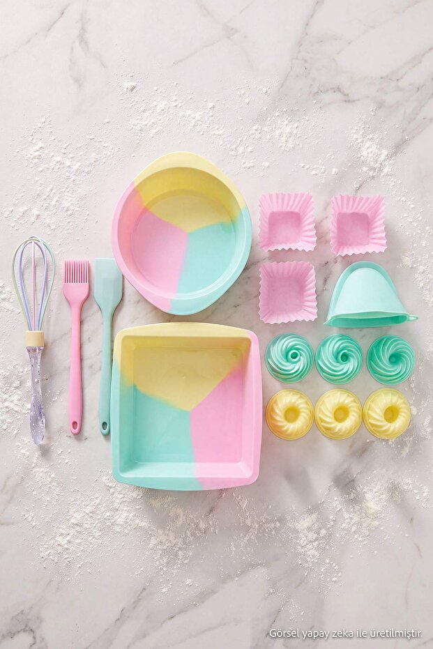 Silicone Cake Set with Bag 16 Pieces Tdraw27Fk00001
