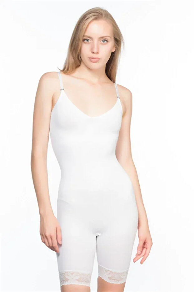 White Mi 2031 Long Lace Corset