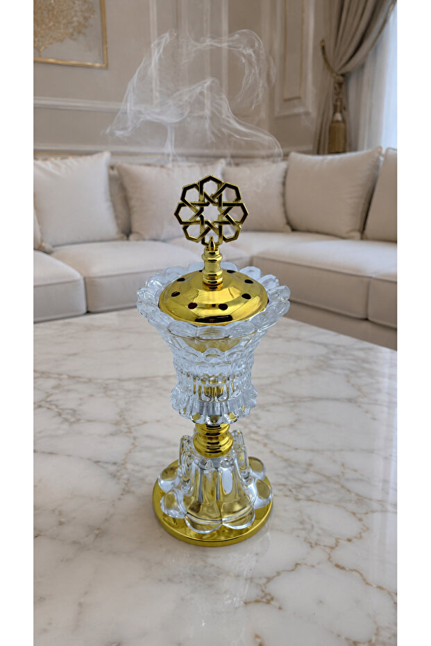 مبخرة قزاز كرستال فاخرة ذهبي MS-3597G