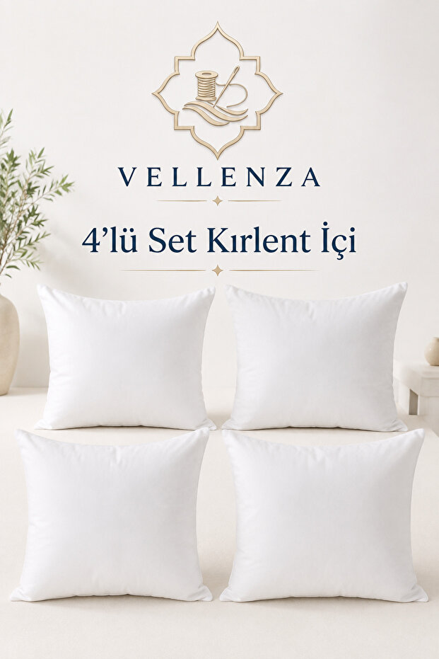4-Piece Premium Square Throw Pillow with 100% Pure Silicone Fiber Filling, Soft and Plump Seat Sofa Decorative Inner Cushion