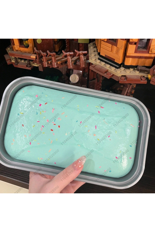 Mint Butter Ice Cream Sticky Box Cake Squishy Toy Slow Rising Fidget Squeeze Toy Anti-Stress Hand Re