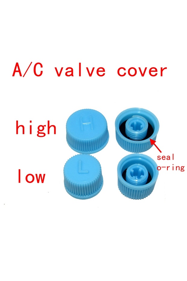 Copper H-L 1Pair Car Air Conditioner Refrigerant Dust Cover Valve Core Caps High Low Side Port Cap A
