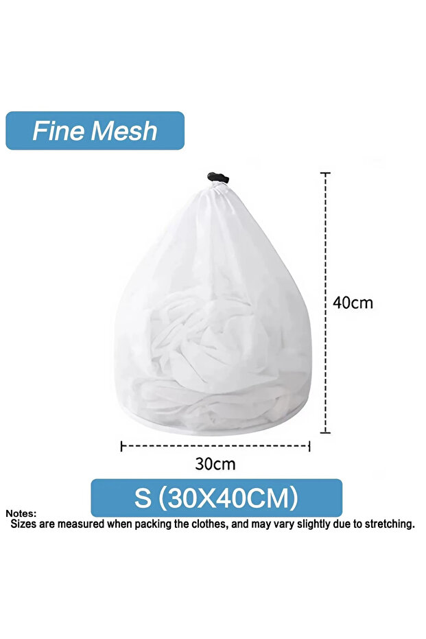 S 30x40cm Fine 1PC Drawstring Laundry Bag Large Capacity 4 Size Fine Mesh Coarse Mesh Wash Bag For C