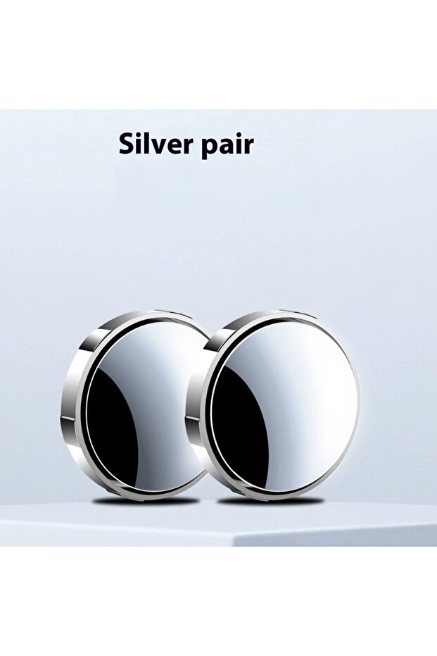 1set silver 360° Adjustable HD Rainproof Stick-On Rearview Mirror Blind Spot Mirror, Parking Assista
