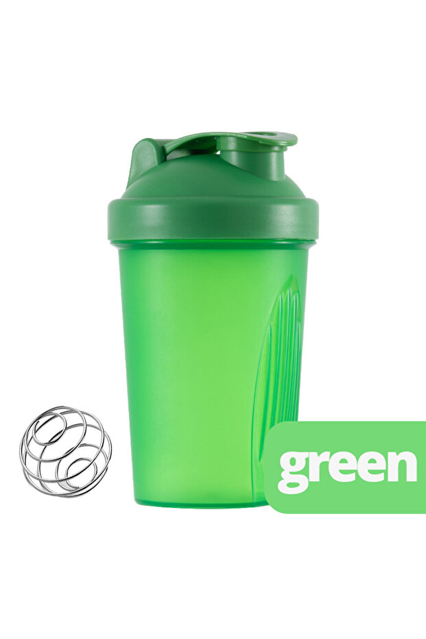 401-500ml Green 400ml Leeseph Shaker Bottle with Shaker Balls Leak Proof Drink Shaker Bottle for Sha