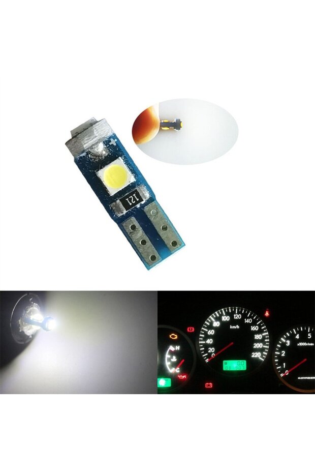10 قطع بيضاء 10 قطع فائقة السطوع LED T5 3SMD سيارة دراجة نارية لوحة القيادة ضوء إسفين مصباح أداة Ind