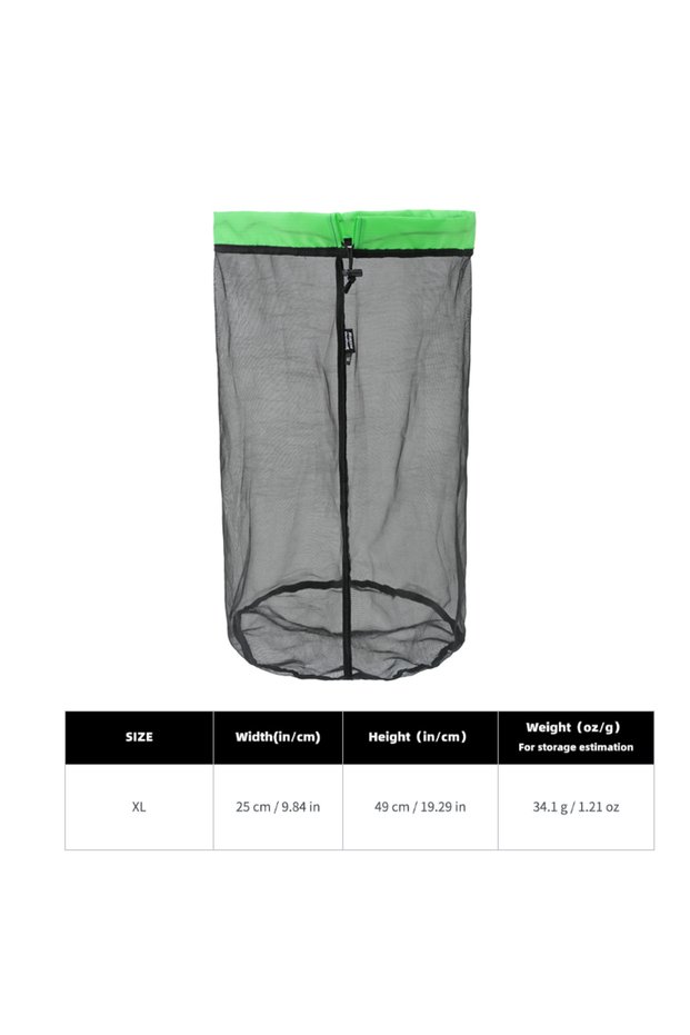 XL Ultralight Mesh Stuff Sack Drawstring Storage Bag High-Density Nylon Organizer Pouch for Camping