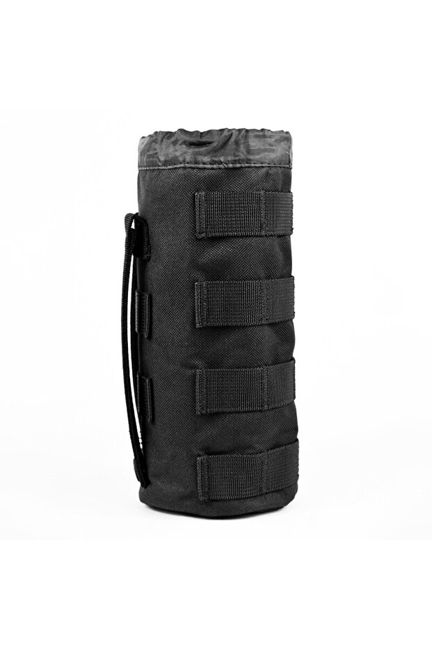 BLACK Tactical Water Bottle Bag Multi-Function Outdoor Adjustab Drawstrin Molly System Attached To O