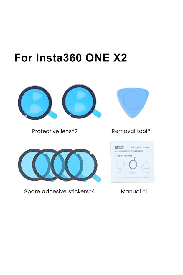 مجموعة ملحقات واقيات العدسات X2 لكاميرا Insta360 ONE X2، غطاء واقي لعدسات Insta360 ONE X2 C