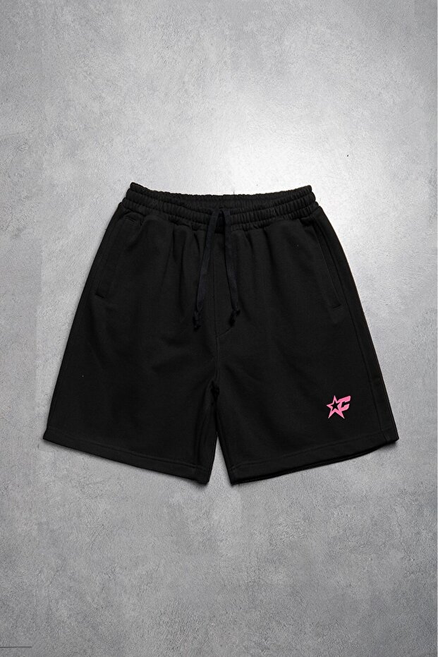 Crupt Pink Nova Relaxed Core Black Men's Shorts