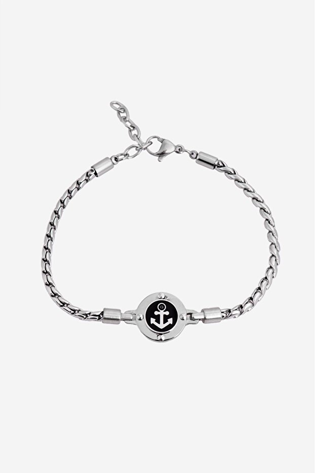 316L Steel Ocean Flex Silver Anchor Chain Men's Bracelet