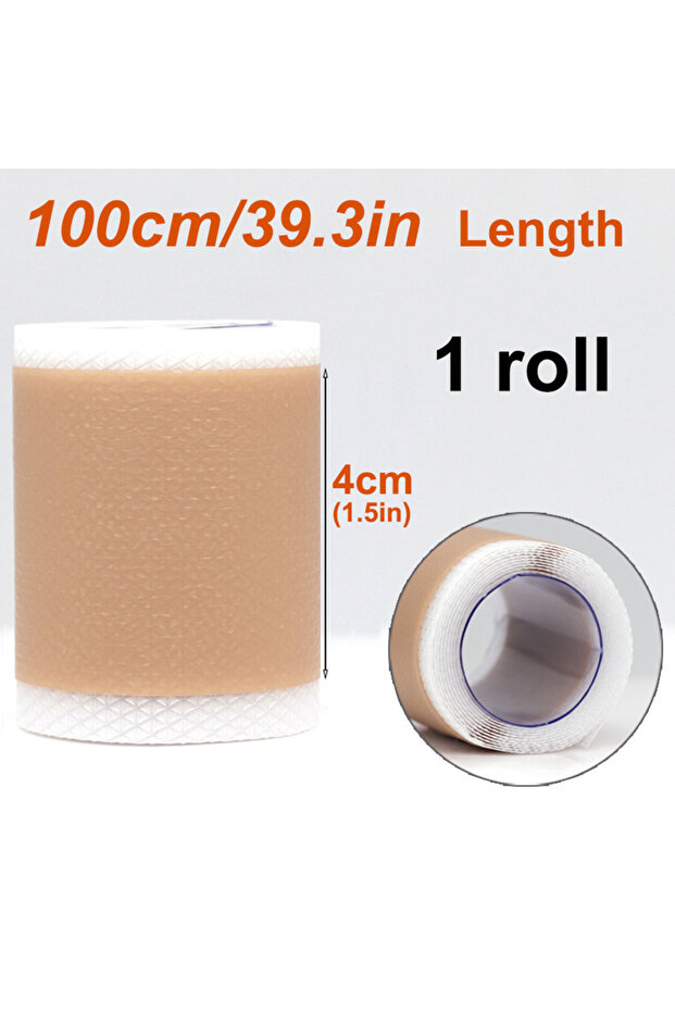 4cmX100cm 1 Roll Silicone Scar Sheets , Self-Adhesive Scar Cover Tape Reusable and Effective Skin Ca