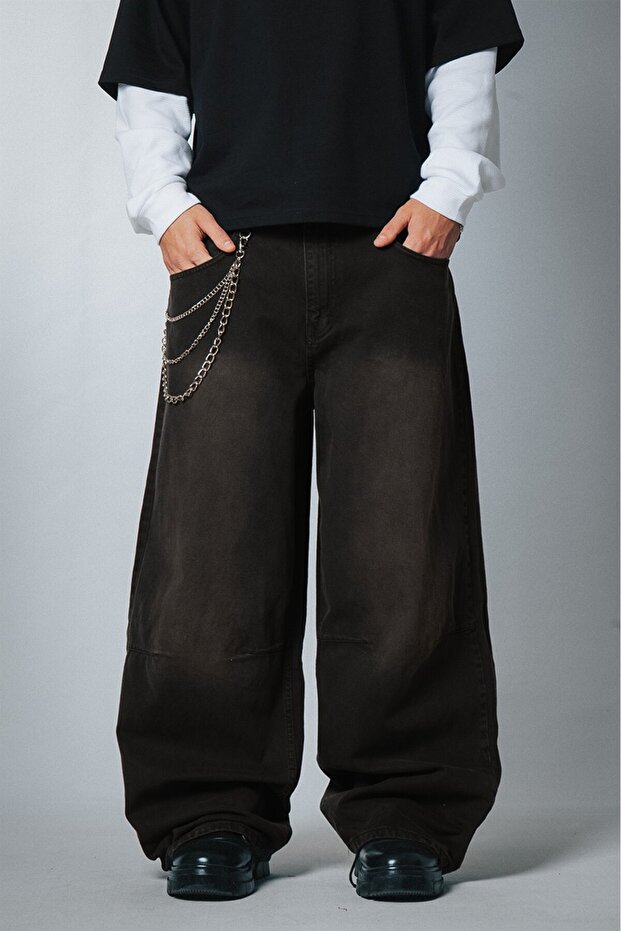 Dustline Black Super Baggy Men's Jean Pants