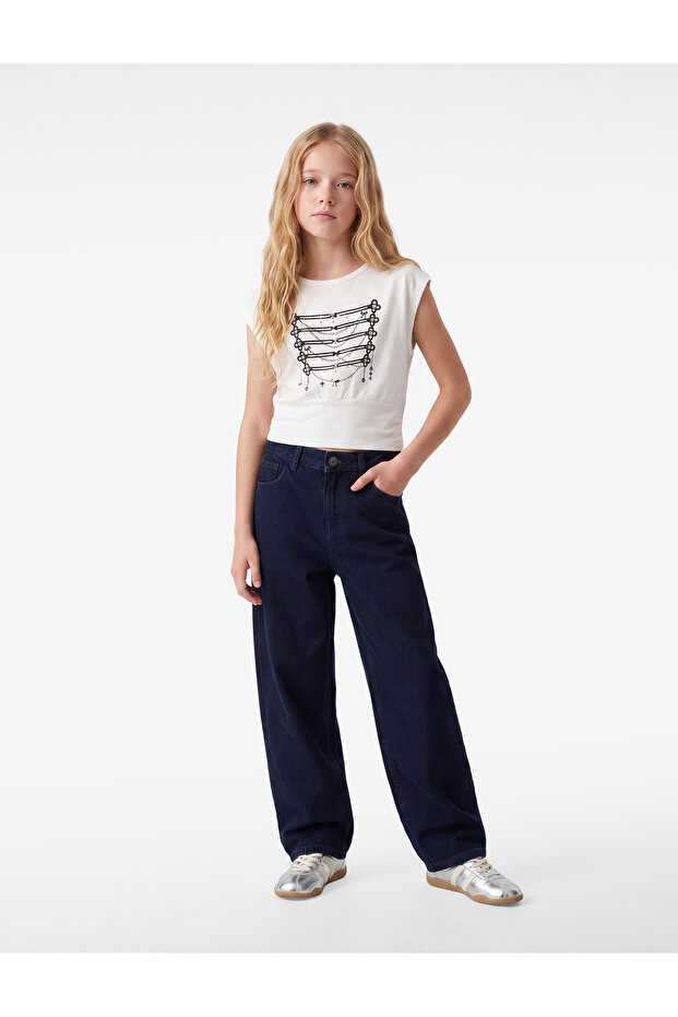 Printed Crew Neck Short Sleeve Cotton T-Shirt