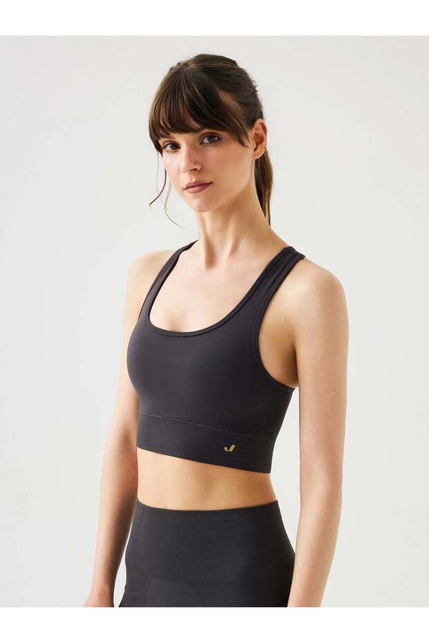 Gela Double Layer Kompress Sport Bra Anthracite