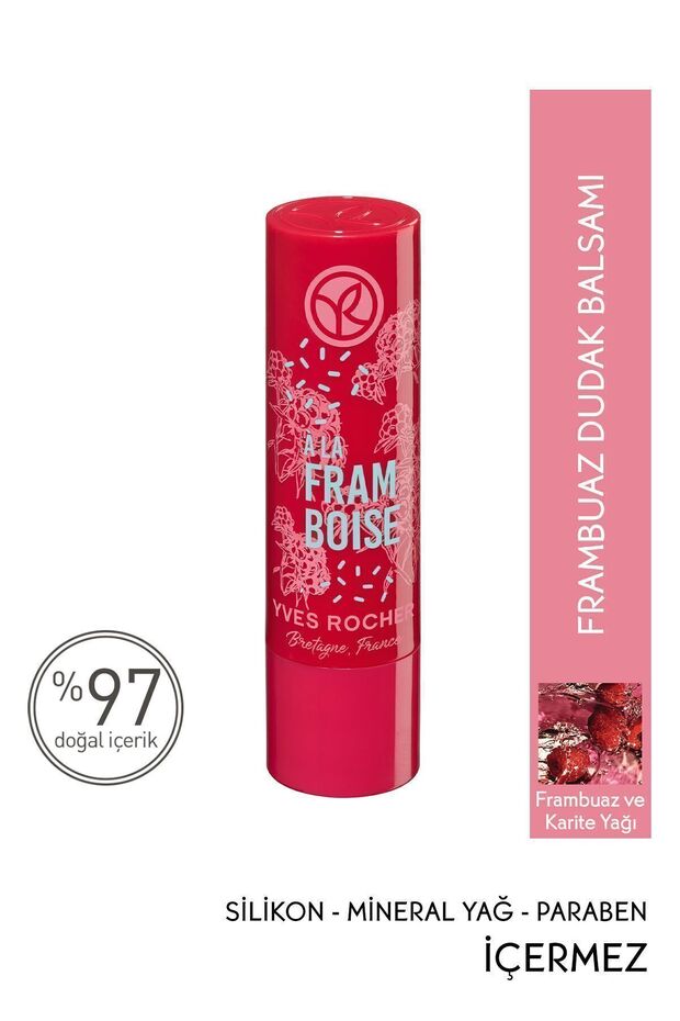Lip Balm-Moisturizing Nourishing Raspberry- Colored-4.8Gr