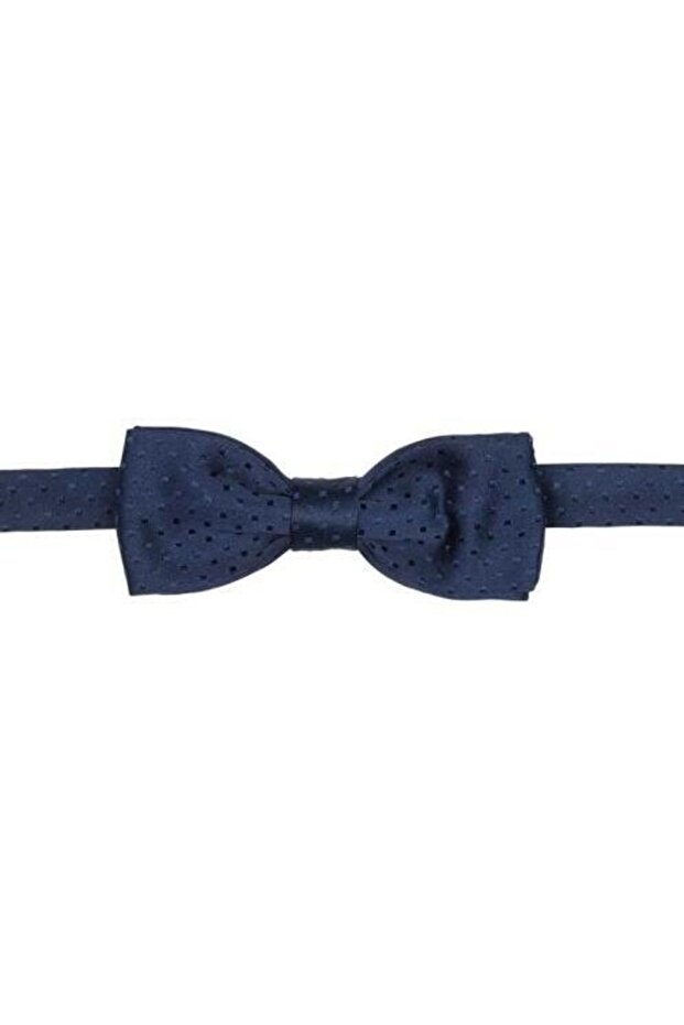Navy Blue Polyester Patterned Tuxedo Bow Tie
