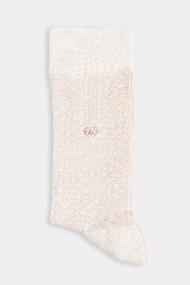 Men's Bamboo Patterned Socks BEIGE