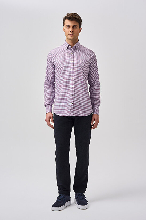 Studio Men's Pocketless Regular Fit Shirt Lilac
