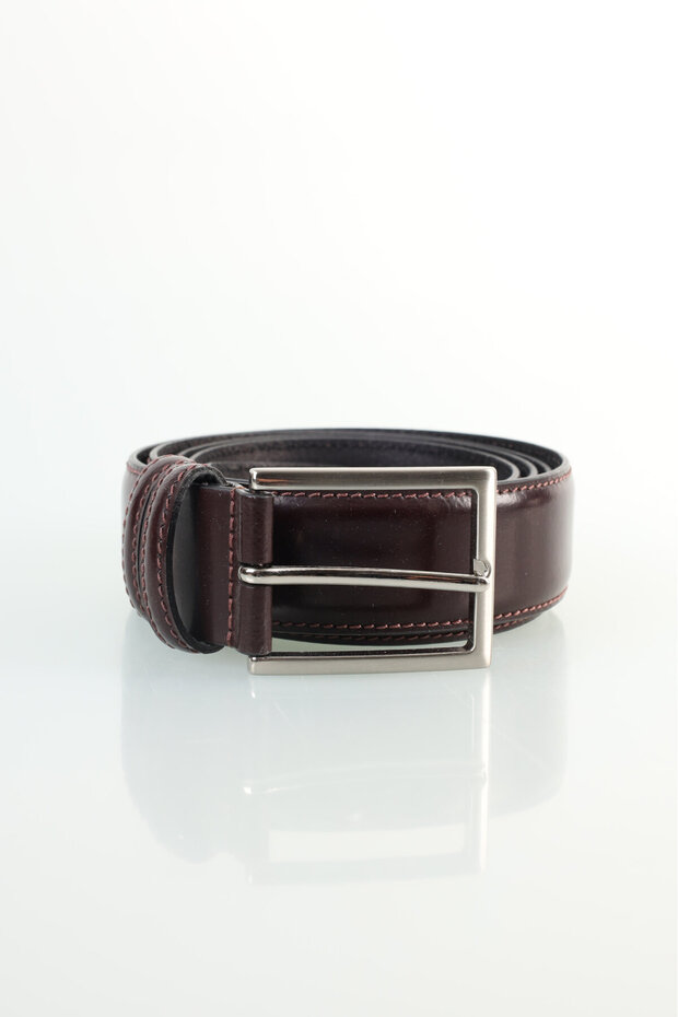 Burgundy Leather Side Belt