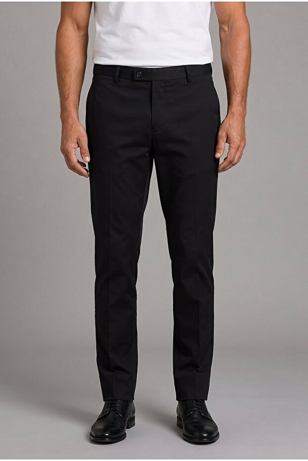 Black Zippered Classic Sports Pants