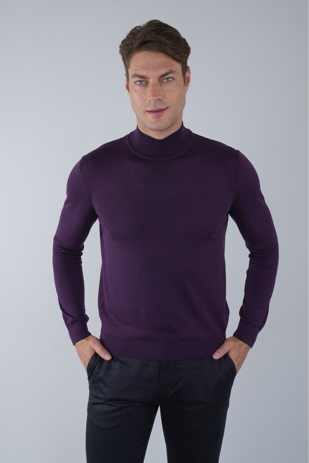 Mürdüm Regular Fit Wool Basic Half Turtleneck Knitwear