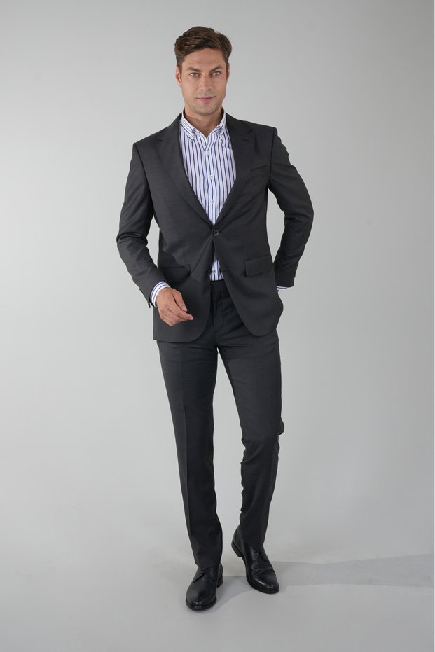 Ptk Nos001 Dokuma-Mono Collar-Dual Slit-6 Dr Kls Suit Smoked
