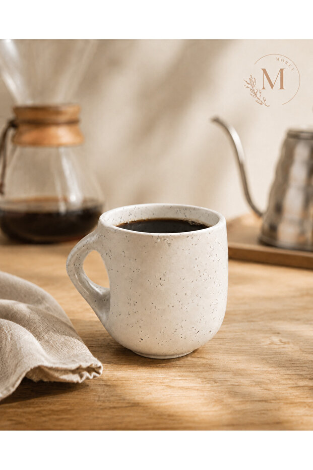 Handmade Spotted White Ceramic Mug