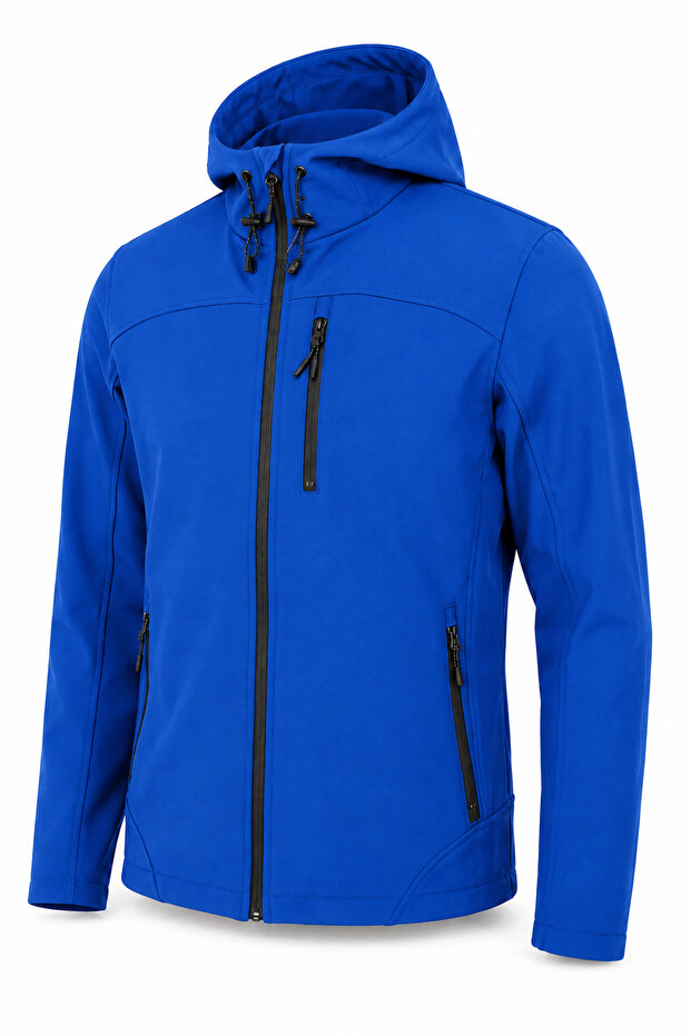 Men's Fleece-Lined Water and Windproof Softshell Sports Jacket