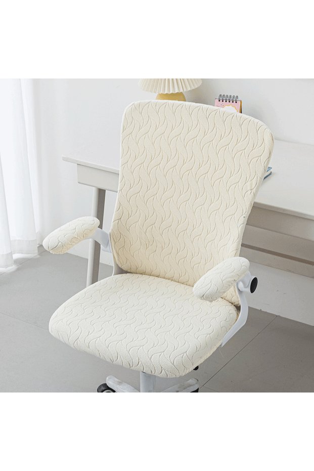 with armrest cover A4 Beige ChairCover 4pcs/set Jacquard Office Chair Cover Anti-dirty Computer Armc