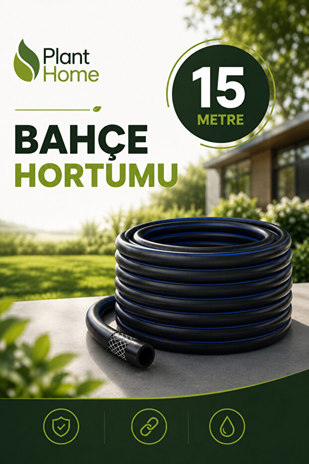 Thermo Rubberized Garden Hose 15 Meters | 3-Layer Durable Construction | Watering and Washing Hose