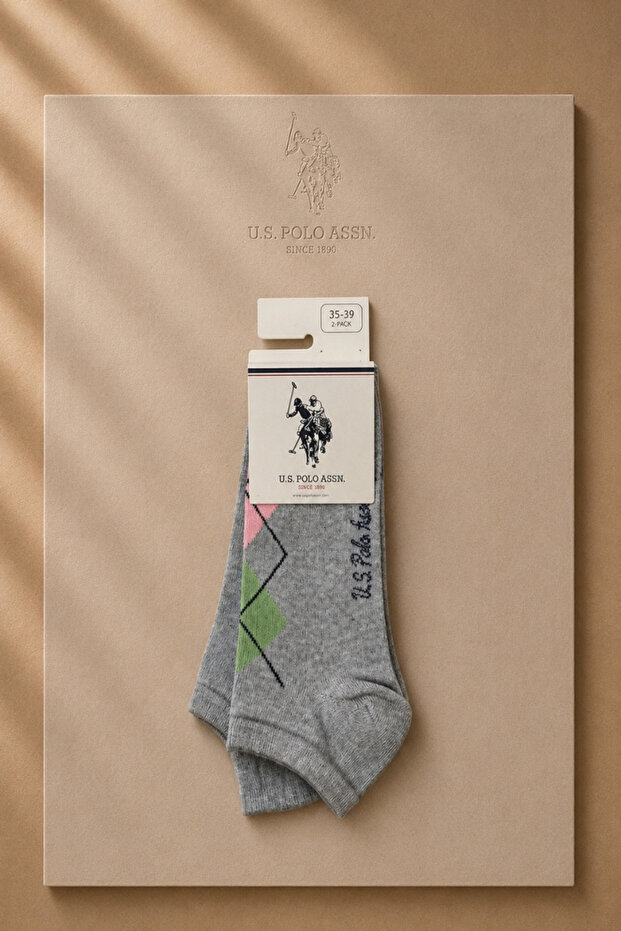 2-Pack of Diamond Patterned Booties Socks