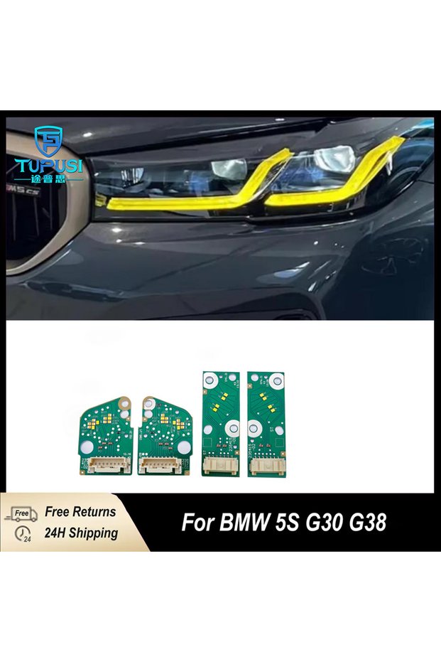 YELLOW Yellow DRL LED Board For BMW 5 Series G30 G31 G38 LCI F90 M5 2021 2022 2023 Daytime Running L