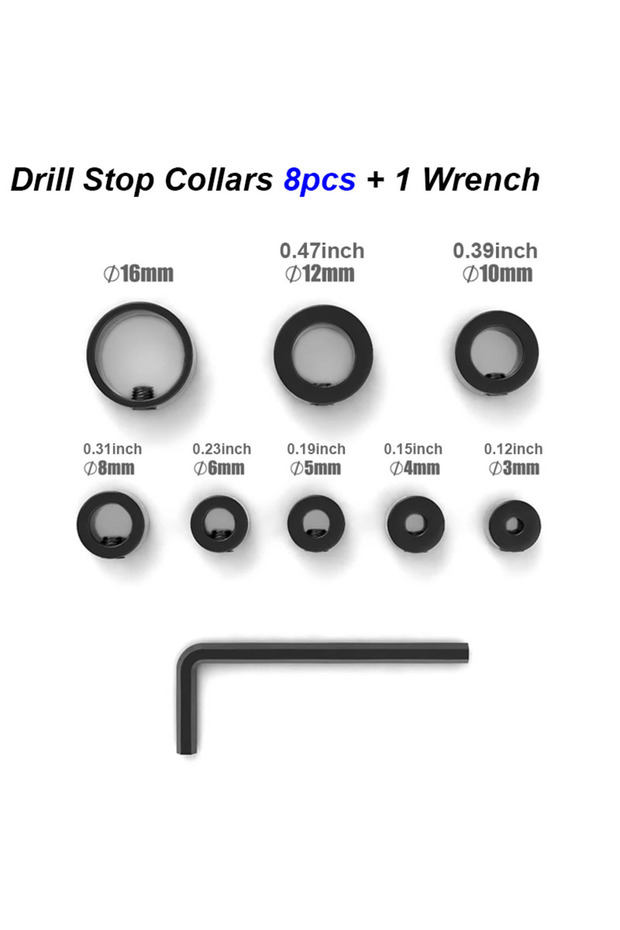 Drill Stop Collar 8 Drill Stoper Collar Set Stop Bit Ring Shaft Limit Metric Lock Steel Press Depth
