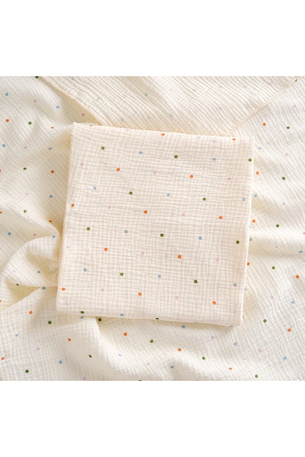 80X80cm colorful point Double Layer Muslin Baby Blanket Newborn Receive Blanket Cotton Swaddling Wra
