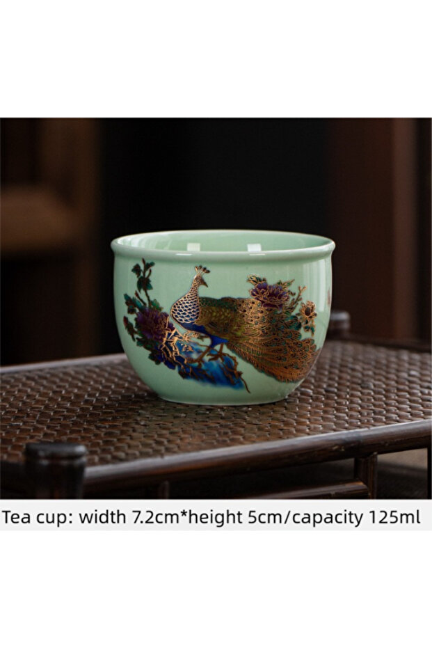 <200ml 125ml Traditional Ru Ware Ceramic Teacup Crackle Glaze Nurturing Gongfu Tea Cup Individual Ha