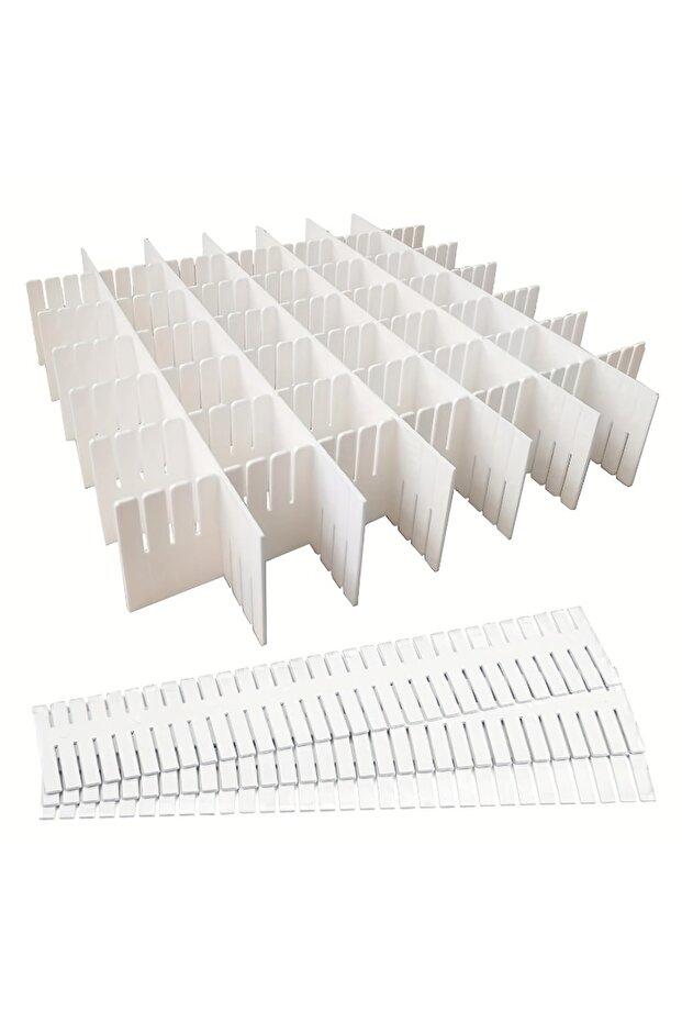 16PCS White 12/16/20PCS White Drawer Divider Adjustable Drawer Divider Bedroom Cosmetic Socks Clothe