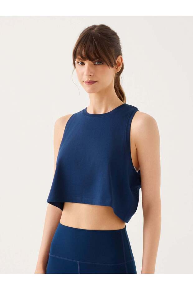 Aura Crop Undershirt Navy Blue