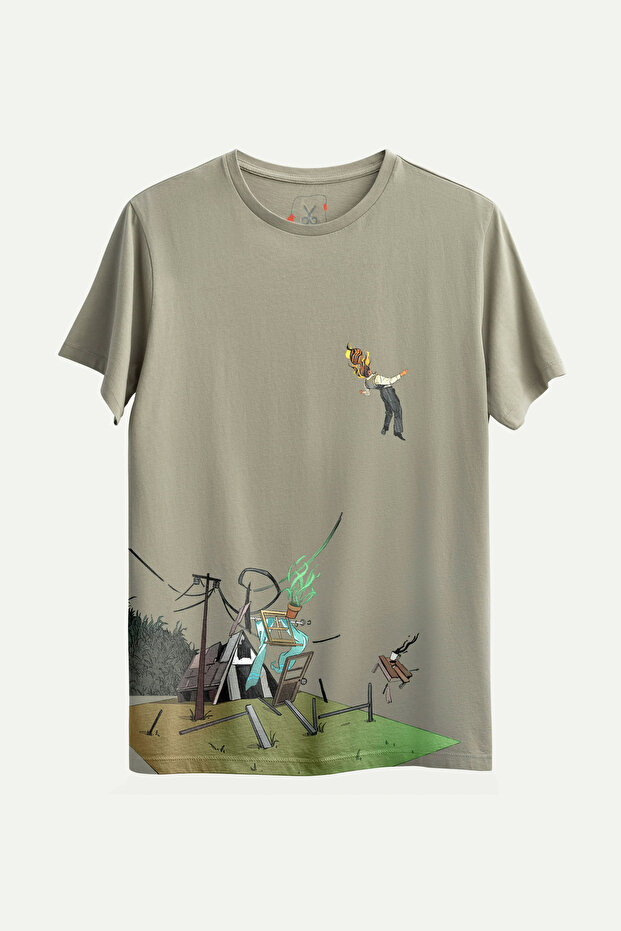 Gray Men's Regular T-Shirt - 100% Cotton |   (Straighten)